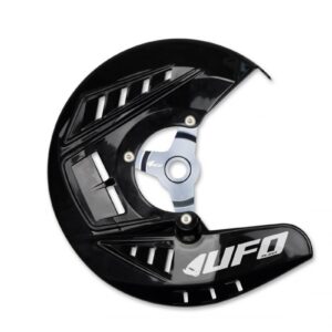 UFO OSŁONA TARCZY HAMULCOWEJ PRZÓD KTM SX/SXF 125/150/250/350/450 '15-22, EXC 125 '15-21, EXC/EXCF 250/300/350/450/500 '15-26, HUSQVARNA TC 125/250 '16-22, FC 250/350/450 '15-22, TX 125/250/300 '16-22 KOLOR CZARNY - ZASTĘPUJE HU03369001 ORAZ KT04069001
