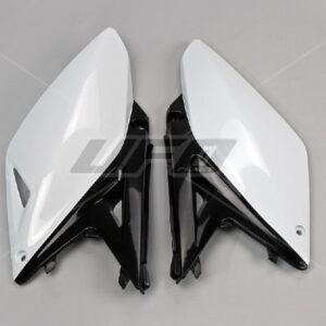 UFO BOCZKI TYLNE SUZUKI RMZ 250 '10-'18 KOLOR BIAŁY/CZARNY