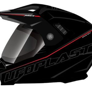 UFO KASK ARIES OFFROAD / DUAL / TOURER / CROSSOVER Z SZYBĄ, DASZKIEM I BLENDĄ PRZECIWSŁONECZNĄ KOLOR CZARNY ROZMIAR S ( ECE 22R06 )