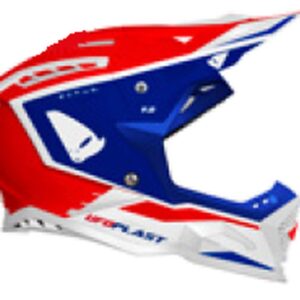 UFO KASK ECHUS CROSS FIBERGLASS KOLOR CZERWONY/NIEBIESKI/BIAŁY ROZMIAR XL ( ECE 22R06 ) - KOLEKCJA 2025/2026