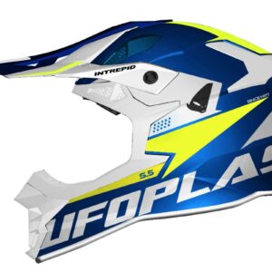 UFO KASK INTREPID CROSS KOLOR NIEBIESKI/BIAŁY/ŻÓŁTY FLUO ROZMIAR M ( ECE 22R06 )
