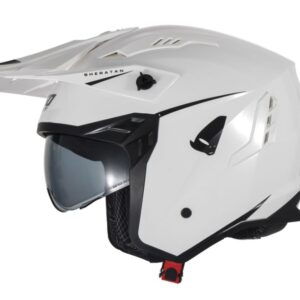 UFO KASK SHERATAN JET / TRIAL Z BLENDĄ PRZECIWSŁONECZNĄ KOLOR BIAŁY ROZMIAR S ( ECE 22R06 )
