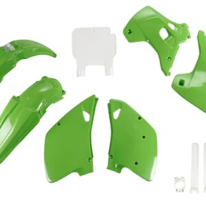 UFO KOMPLET PLASTIKÓW (FULL KIT) Z OSŁONAMI TELESKOPÓW (AMORTYZATORÓW) KAWASAKI KX 125 / 250 '92 KOLOR OEM (ZIELONY/BIAŁY) (KA195E999)