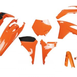 UFO KOMPLET PLASTIKÓW (FULL KIT) Z OSŁONAMI TELESKOPÓW (AMORTYZATORÓW) KTM SXF '11-'12, SX '12 KOLOR POMARAŃCZOWY (KT510E127)