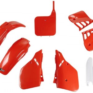 UFO KOMPLET PLASTIKÓW (FULL KIT) Z OSŁONAMI TELESKOPÓW (AMORTYZATORÓW) HONDA CR 250 '87 KOLOR OEM (CZERWONY) (HO093E999)