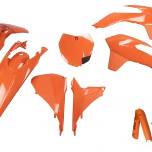 UFO KOMPLET PLASTIKÓW (FULL KIT) Z OSŁONAMI TELESKOPÓW (AMORTYZATORÓW) KTM SX/SXF '13-'15, SX 250 '16, KOLOR POMARAŃCZOWY