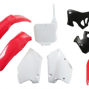 UFO KOMPLET PLASTIKÓW (FULL KIT) Z OSŁONAMI TELESKOPÓW (AMORTYZATORÓW) HONDA CR 125 '95-'97, CR 250 '95-'96 KOLOR OEM (CZERWONY/BIAŁY/CZARNY) (HO095E999)