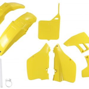 UFO KOMPLET PLASTIKÓW (FULL KIT) Z OSŁONAMI TELESKOPÓW (AMORTYZATORÓW) SUZUKI RM 250 '89-'91 KOLOR OEM (ŻÓŁTY) (SU398E999)