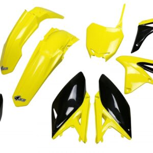 UFO KOMPLET PLASTIKÓW (FULL KIT) Z OSŁONAMI TELESKOPÓW (AMORTYZATORÓW) SUZUKI RMZ 250 '10-'18 KOLOR OEM '17 (ŻÓŁTY/CZARNY) (SU416E999K)