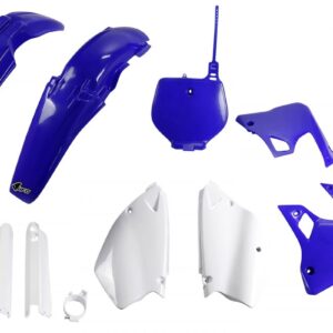UFO KOMPLET PLASTIKÓW (FULL KIT) Z OSŁONAMI TELESKOPÓW (AMORTYZATORÓW) YAMAHA YZ 125 '96-'99, YZ 250 '96-'99 KOLOR NIEBIESKI/BIAŁY 98-99 (YA294E999)
