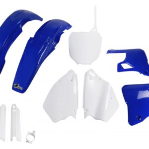 UFO KOMPLET PLASTIKÓW (FULL KIT) Z OSŁONAMI TELESKOPÓW (AMORTYZATORÓW) YAMAHA YZ 125 '00-'01, YZ 250 '00-'01 KOLOR OEM (BIAŁY/NIEBIESKI) (YA300E999)