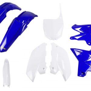 UFO KOMPLET PLASTIKÓW (FULL KIT) Z OSŁONAMI TELESKOPÓW (AMORTYZATORÓW) YAMAHA YZ 125 / 250 '02-'14 RESTYLING KOLOR OEM (NIEBIESKI/BIAŁY) (YA312E999)