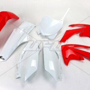 UFO KOMPLET PLASTIKÓW HONDA CRF 250R '11-'13, CRF 450R '11-'12 KOLOR OEM (CZERWONY/BIAŁY) (HO115E999)