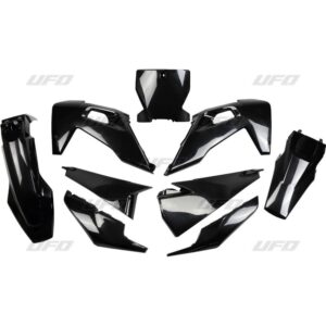 UFO KOMPLET PLASTIKÓW HUSQVARNA TC 125/250 '19-'22, FC 250/350/450 '19-'22 KOLOR CZARNY (HU622E001)