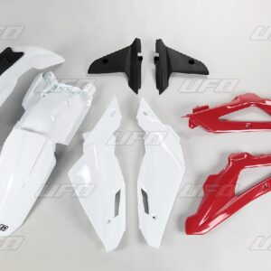 UFO KOMPLET PLASTIKÓW HUSQVARNA TC 250/300/450 '09-'13 KOLOR OEM (BIAŁY/CZERWONY/CZARNY) (HU610E999)