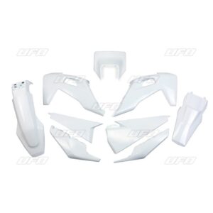 UFO KOMPLET PLASTIKÓW HUSQVARNATE 150 / 250 / 300 '20-'23, FE 250 / 350 / 450 / 501 '20-'23 Z OSŁONĄ LAMPY KOLOR BIAŁY (HU623E041)