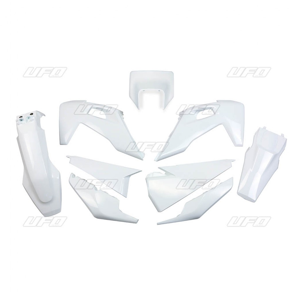 UFO KOMPLET PLASTIKÓW HUSQVARNATE 150 / 250 / 300 '20-'23, FE 250 / 350 / 450 / 501 '20-'23 Z OSŁONĄ LAMPY KOLOR BIAŁY (HU623E041)