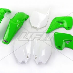 UFO KOMPLET PLASTIKÓW KAWASAKI KX 125 / 250 '03-'10 KOLOR OEM (ZIELONY/BIAŁY) (KA201E999) - ZASTĘPUJE KAKIT202999