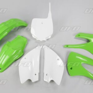 UFO KOMPLET PLASTIKÓW KAWASAKI KX 85 '01-'13 KOLOR OEM (ZIELONY/BIAŁY) (KX85 '01-'09, KX85 '11-'12) (KA207E999)