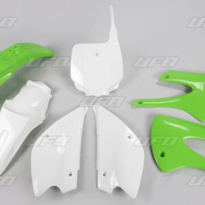 UFO KOMPLET PLASTIKÓW KAWASAKI KX 85 '01- '13 RESTYLING KOLOR OEM '13 (ZIELONY/BIAŁY) (KA218KE999)