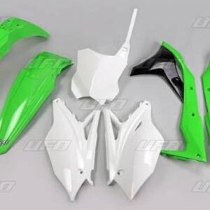 UFO KOMPLET PLASTIKÓW KAWASAKI KXF 250 '18-'20 KOLOR OEM '19 (BIAŁY/ZIELONY) (KA225E999A)