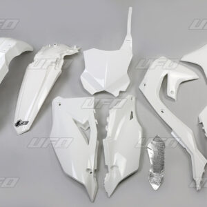 UFO KOMPLET PLASTIKÓW KAWASAKI KXF 250 '21-24, KXF 450 '19-23 KOLOR BIAŁY (KA227E047)