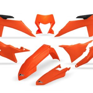 UFO KOMPLET PLASTIKÓW KTM EXC 150 / 250 / 300 TBI '24-'25, EXC-F 250 / 350 / 450 / 500 '24-'25 KOLOR POMARAŃCZOWY
