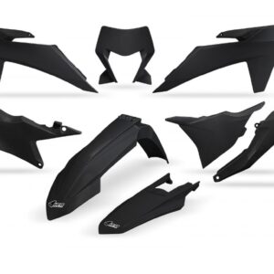 UFO KOMPLET PLASTIKÓW KTM EXC 150 / 250 / 300 TBI '24-'25, EXC-F 250 / 350 / 450 / 500 '24-'25 KOLOR CZARNY