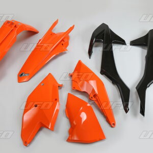 UFO KOMPLET PLASTIKÓW KTM EXC/EXC-F TPI '17-'19, KOLOR OEM '17 I '19 OEM (POMARAŃCZOWY/CZARNY) (KT518E999)
