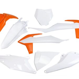 UFO KOMPLET PLASTIKÓW KTM SX 125/150/250 '19-'22, SXF (SX-F) 250/350/450 '19-'22 KOLOR OEM '20 (POMRAŃCZOWY/BIAŁY) (KT522E999X)