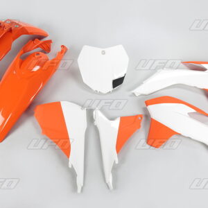 UFO KOMPLET PLASTIKÓW KTM SX/SXF '13-'15, SX 250 '16, KOLOR OEM '15 (POMARAŃCZOWY/BIAŁY) (KT515E999W)