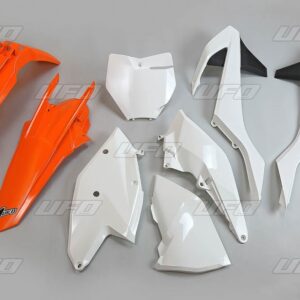 UFO KOMPLET PLASTIKÓW KTM SX/SXF '16-'18 (Z WYJĄTKIEM SX 250 '16), KOLOR OEM '17 (POMARAŃCZOWY/BIAŁY) (KT517E999K)