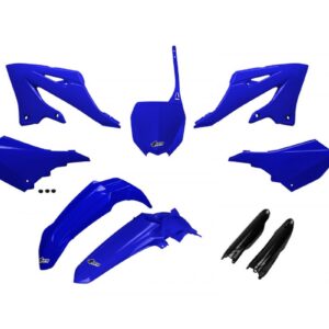 UFO KOMPLET PLASTIKÓW (FULL KIT) Z OSŁONAMI TELESKOPÓW (AMORTYZATORÓW) YAMAHA YZ 125 / 250 '22-'26 KOLOR OEM NIEBIESKI CZARNY