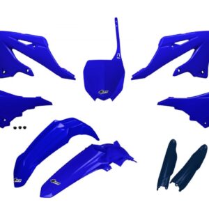UFO KOMPLET PLASTIKÓW (FULL KIT) Z OSŁONAMI TELESKOPÓW (AMORTYZATORÓW) YAMAHA YZ 125 / 250 '22-'26 KOLOR OEM NIEBIESKI GRANATOWY