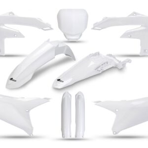 UFO KOMPLET PLASTIKÓW (FULL KIT) Z OSŁONAMI TELESKOPÓW (AMORTYZATORÓW) YAMAHA YZF 250 '24-'26, YZF 450 '23-'25 KOLOR BIAŁY