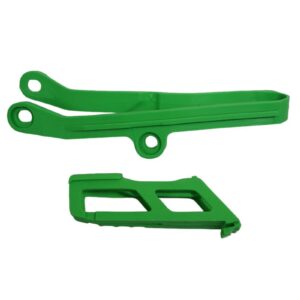 UFO KOMPLET ŚLIZG + PROWADNICA ŁAŃCUCHA KAWASAKI KXF 450 '24, KOLOR ZIELONY (KA04767026,KA04766026)