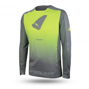 UFO KOSZULKA ROWEROWA MTB / E-BIKE TERRAIN LV1 JERSEY MADE IN ITALY (DŁUGI RĘKAW) KOLOR SZARY/ZÓŁTY FLUO ROZMIAR XL - KOLEKCJA 2025/2026