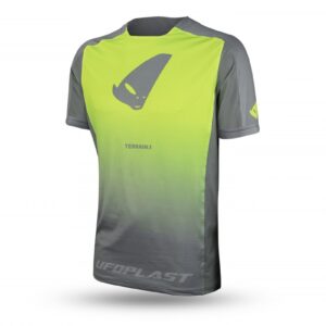 UFO KOSZULKA ROWEROWA MTB / E-BIKE TERRAIN SV1 JERSEY MADE IN ITALY (KRÓTKI RĘKAW) KOLOR SZARY/ZÓŁTY FLUO ROZMIAR L - KOLEKCJA 2025/2026
