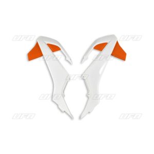 UFO OSŁONY CHŁODNICY KTM SX 65 '16-'22 KOLOR OEM '19-'20 (BIAŁY/POMARAŃCZOWY)