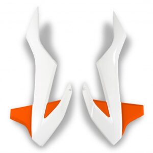 UFO OSŁONY CHŁODNICY KTM SX 85 '18-'24 KOLOR OEM '19 (BIAŁY/POMARAŃCZOWY)