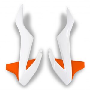 UFO OSŁONY CHŁODNICY KTM SX 85 '18-2023 KOLOR OEM '20-2023 (BIAŁY / POMARAŃCZOWY/)