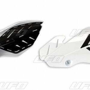 UFO OSŁONY RĄK (HANDBARY) FLAME KAWASAKI KXF 250/450 '13-'17, KOLOR BIAŁY/CZARNY (Z MOCOWANIAMI) - ZASTĄPIONY PRZEZ PM01652041 + PM01678