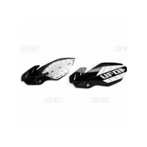 UFO OSŁONY RĄK (HANDBARY) FLAME KAWASAKI KXF 250/450 '13-'17 KOLOR CZARNY/BIAŁY (Z MOCOWANIAMI) - ZASTĄPIONY PRZEZ PM01652001 + PM01678