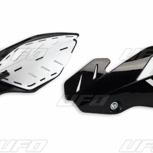 UFO OSŁONY RĄK (HANDBARY) FLAME KTM SX 125 '16, SX 250 '14-'16, EXC 250/300 '14-'16, SXF/EXCF '14-'16, KOLOR CZARNY/BIAŁY (Z MOCOWANIAMI) - ZASTĄPIONY PRZEZ PM01652001 + PM01678