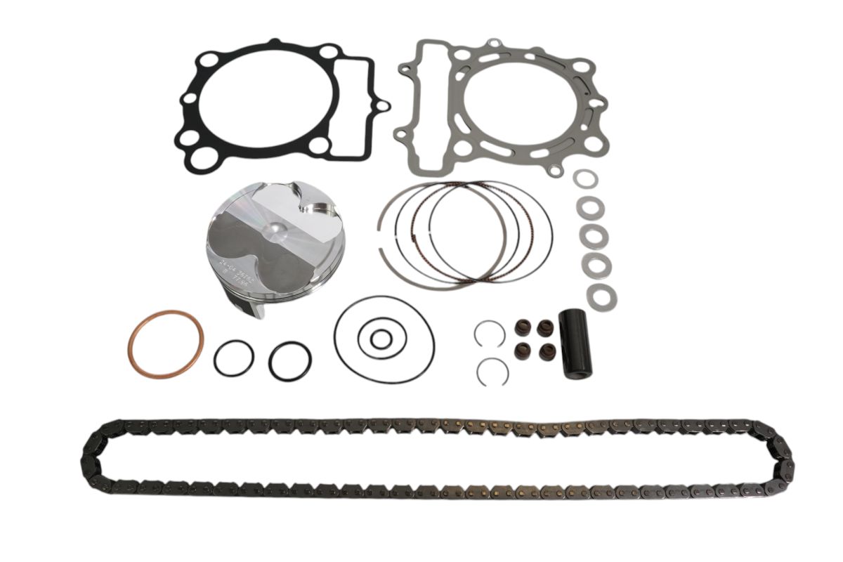 VERTEX ZESTAW NAPRAWCZY GÓRY SILNIKA KAWASAKI KX 250 F (KXF250) '21-'22 (STD. + 0.02MM = 77.97MM) (14.1:1) (TŁOK, USZCZELKI TOP-END, ŁAŃCUSZEK ROZRZĄDU)