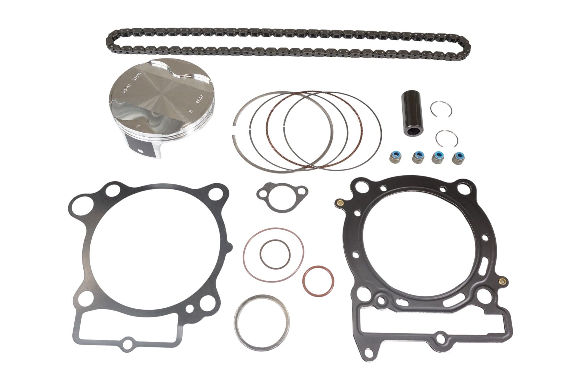 VERTEX ZESTAW NAPRAWCZY GÓRY SILNIKA KAWASAKI KX 450 F (KXF450) '19-'20 (STD. + 0.02MM = 95.98MM) (12.5:1) (TŁOK, USZCZELKI TOP-END, ŁAŃCUSZEK ROZRZĄDU)