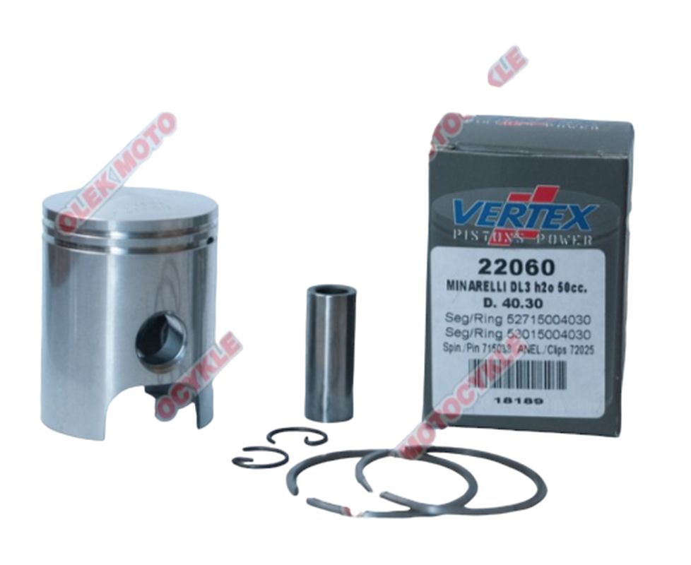 VERTEX TŁOK MINARELLI 50,WATER COOLED 40,80 MM (+0,50 MM) (PIERŚCIENIE 53015004080 X 1, 52715004080 X 1)