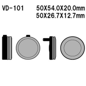 VESRAH KLOCKI HAMULCOWE KH12 HONDA CB750 FOUR '70-'76 (K1-K6) (MADE IN JAPAN)