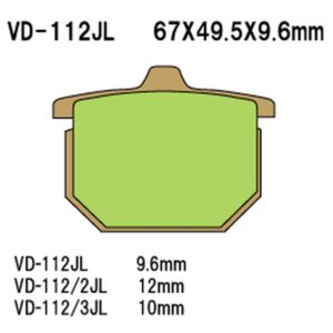 VESRAH KLOCKI HAMULCOWE KH31 / KH29 / KH30 SPIEK METALICZNY (ZŁOTE) (MADE IN JAPAN)