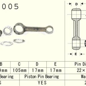 VESRAH KORBOWÓD YAMAHA YZ 125 (YZ125) '86-'96 (VA6005) (MADE IN JAPAN)